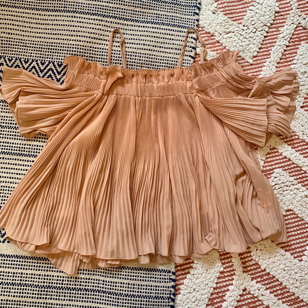 Pleated Off the Shoulder Top